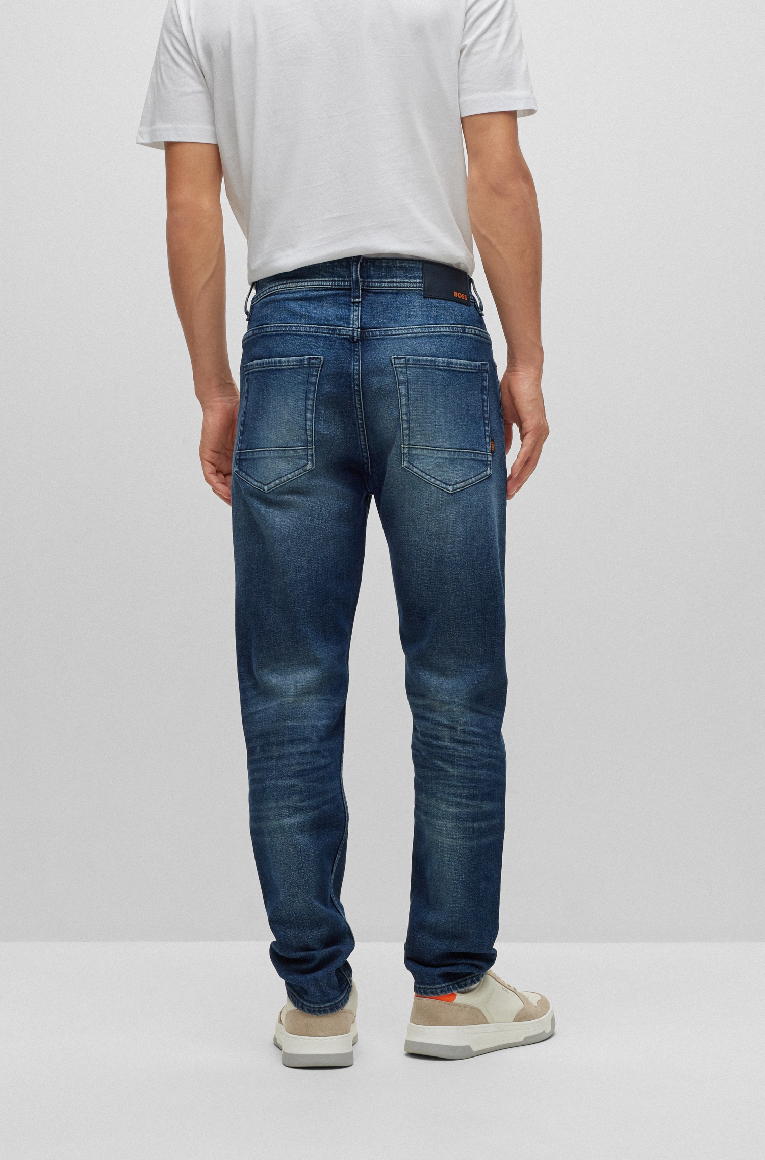 Blaue Boss Tapered-Fit online Jeans kaufen orange